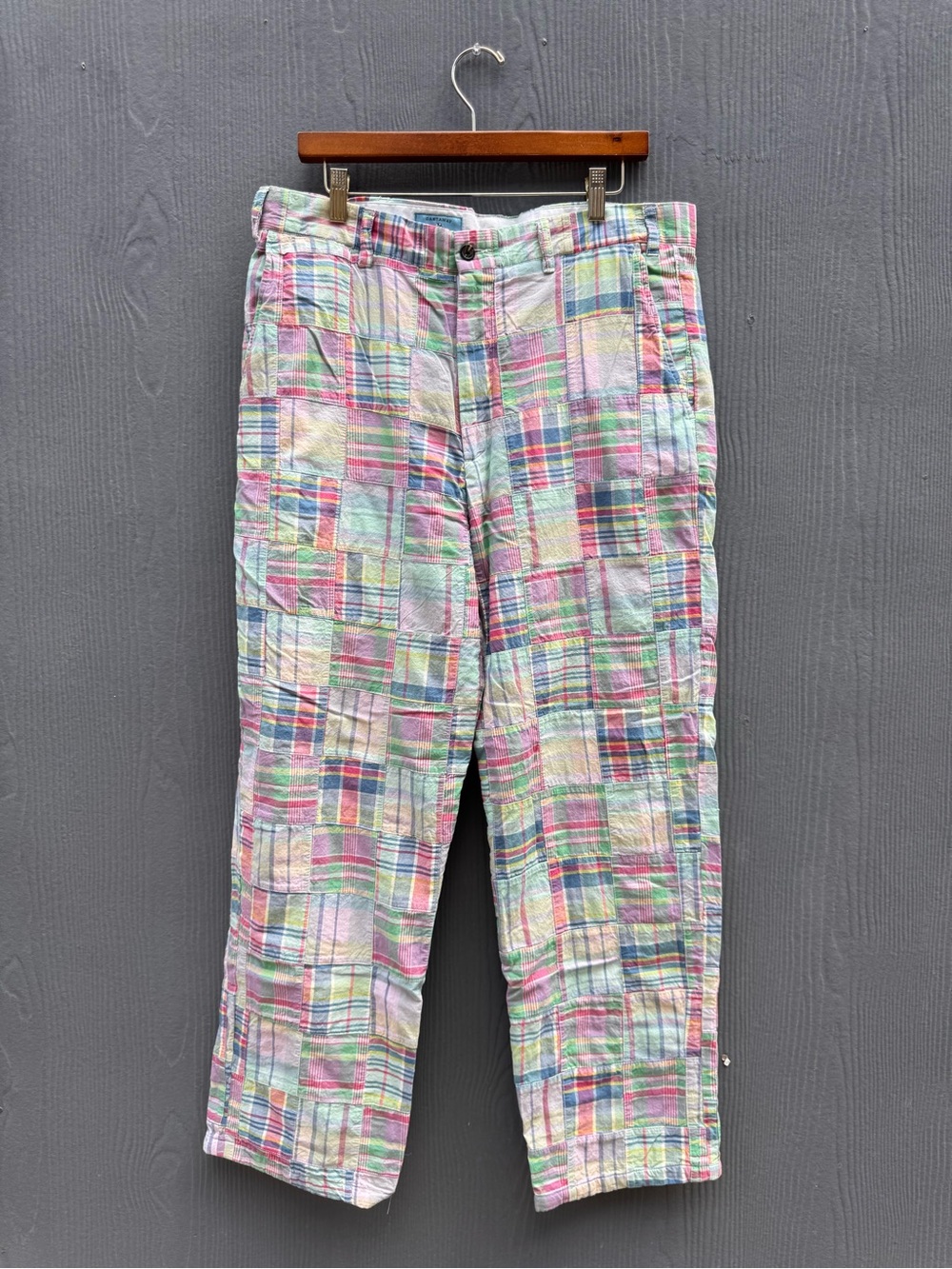 Castaway Brand Men’s Madras Cotton Patchwork Golf Pants Size 36